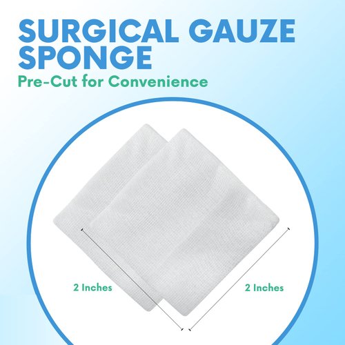 HEALQU Gauze Pads 2"x2" - 200-Pack, 4-Ply Non-Woven Sponges Non-Sterile, All-Purpose Dental and Surgical Sponges Including First Aid Kits and Medical Facilities