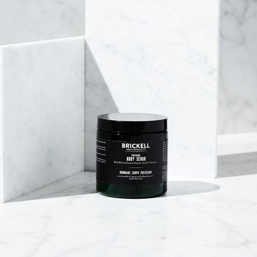 Brickell Men's Polishing Body Scrub for Men, Natural and Organic Body Exfoliator to Remove Dirt, Prevent Blemishes, and Brighten Skin (8 ounce)