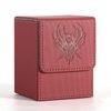 Komick Premium PU Leather Card Deck Box for MTG, Yugioh, Holds 100+ Deck Case with 2 Dividers for Collectible Trading Cards TCG, CCG (Red Griffin)