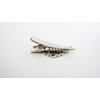 2 small silver metal flower alligator hair clips for fine thin hair