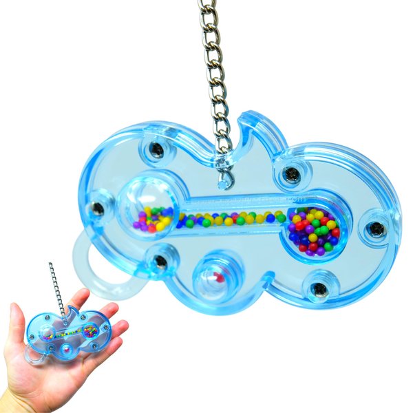 Bonka Bird Toys Small Wave (5" x 6") Parrot Rattle Puzzle Cage Toy, Bullet Proof Plastic, Amazon, African Grey, Eclectus, and Similar