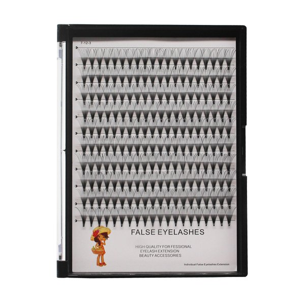 Bodermincer 200pcs 20D Premade Volume Fans Eye Lashes Extensions Thickness 0.07mm 8-16mm to Choose Black Soft Individual False Eyelashes Makeup Fake Lashes Cluster（14mm）