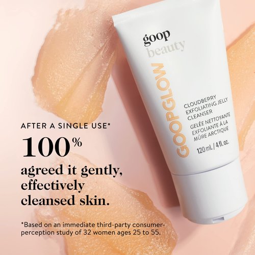 goop Beauty Exfoliating Jelly Cleanser | Face Wash to Clean, Smooth, & Brighten Skin | Squalane, Kakadu Plum, & Vitamin C Face Wash | Moisturizes & Smooths Skin | Paraben & Silicone Free | 4 fl oz