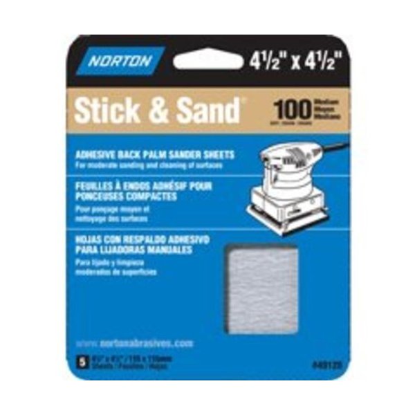 Norton 4.5X4.5 Stick&Sand Sheet 100 5452