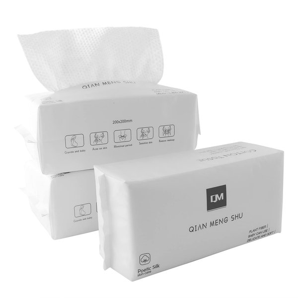 Disposable Face Towel Facial Towels Make Up Cotton Tissues Wipes For Face Lint Free For Sensitive Skin Face Makeup 3 * 100 Count