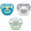 NUK Orthodontic Pacifier Value Pack, Boy&Girl,0-6 Months, 3-Pack (Star) (Glows in The Dark)