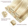 FUBILI Clip in 22 Inch Hair Extensions Platinum Blonde 30g 5 Pcs Real Human Hair Extensions For women