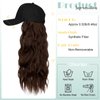 Lansigreen Hat Wig for Women Baseball Cap with Hair Extensions Adjustable Hat Attached 24" Long Wavy Hairpieces Synthetic Wig Medium Brown