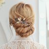 Easedaliy Leaf Bride Wedding Hair Comb Gold Crystal Bridal Hair Piece Hair Accessories for Women and Bridesmaid