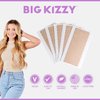 Big Kizzy Original Brown Double Sided Replacement Tape Tabs for Hair Extensions - Strong Hold and Residue Free - 5-7+ Weeks of wear - 60 tabs