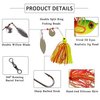 Bass Fishing Spinner Bait Kits Bass Lures Hard Metal Spinnerbait Jigs Multicolor Buzzbait Swimbaits Silicon Skirt Swim Jigs for Bass Trout Pike Salmon Walleye Freshwater Saltwater (9pcs)