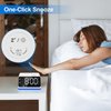 JALL Digital Alarm Clock with FM Radio for Bedroom, 8 Colors Night Light with Charging Port, Sleep Sound Machines with Timer, Dual Alarm (White with White Font)