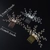 JWICOS Bride Pearl Wedding Hair Comb Bridal Side Comb Hair Clips Headpiece Wedding Hair Accessories for Women and Girls (Gold)
