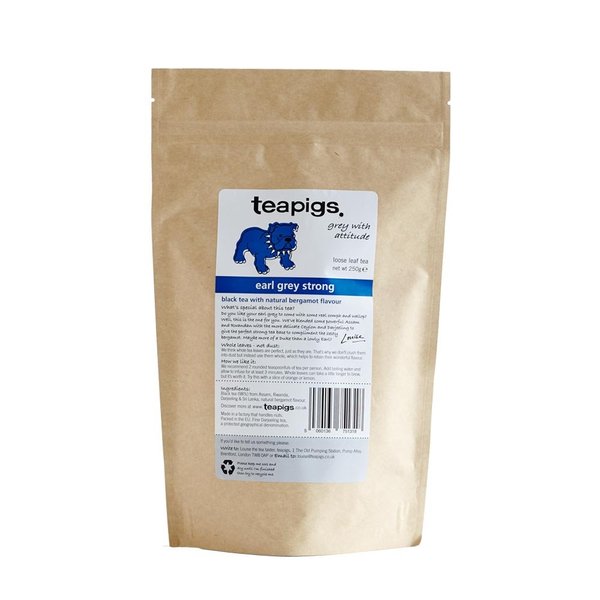 teapigs Strong Darjeeling Earl Grey Herbal Loose Tea, 250g, Citrus Bergamot & Lime, Strong, Bold Black Tea Blend