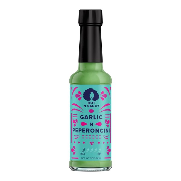Hot N Saucy | Garlic N Peperoncini Hot Sauce, 5 fl oz