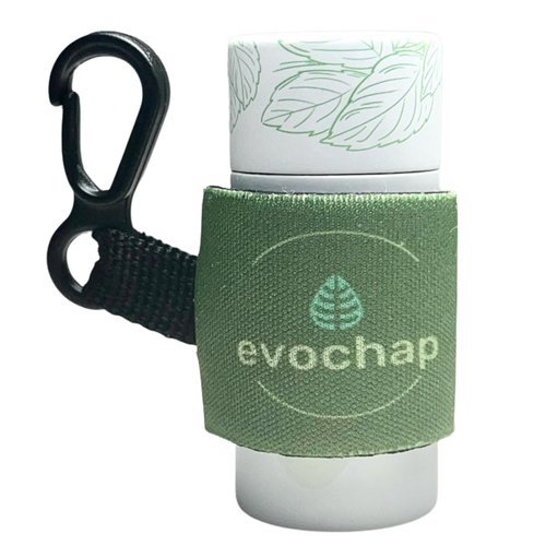 Evochap All Natural Luxury Lip Balm with Keychain Bundle - Moisturizing For Smooth and Soft Lips - Pure Ingredients, Eco-Friendly - Hydrates Dry and Chapped Lips - Push Up Paper Tube, Mint Flavor