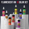 Fluorescent Tattoo Ink Set - Tattoo Inks Pigment Kit, 8 Color 1/2oz 15ml/Bottle Professional Tattoo Fluorescent Ink & Tattoo Equipment for Halloween Supplies