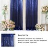 AMZLOKAE Sequin Backdrop Curtain Navy Blue 4FTx7FT Shimmer Curtain Panel Photography Backdrop Sequin Baby Shower Curtain Glitter Backdrop for Wedding Backdrop Sparkle Payette Sequin Backdrop
