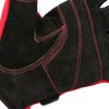Contraband Black Label 5050 Mens Basic Leather Fingerless Weight Lifting Gloves - Durable Light - Medium Padded Split Leather Gym Gloves - Perfect Classic Lifting Gloves (Pair) (Red, Medium)
