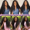 PUVEPK 13X4 HD Curly Lace Front Wigs Human Hair Pre Plucked with Baby Hair 180% Density Brazilian Deep Curly Wave Human Hair Wigs for Black Women Glueless Lace frontal Wigs Natural Color (26 inch)
