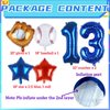 Kwuz Baseball Balloons 13th Birthday Decorations for Boys | Baseball Birthday Decoration Sports Theme Party Supplies, 32Inch Foil Mylar Number 13 Balloon Navy Blue Red White Sports Balloon Arch Kits