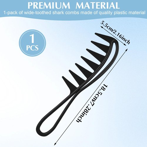 WLLHYF Wide Tooth Comb, Shark Teeth Hair Combs Professional Salon Afro Hairstyle Tool Anti-Static Hair Styling Accessories for Men Women Styling Wet Wavy Hair Wigs