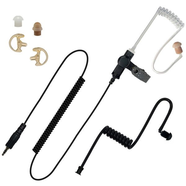 Sheepdog 3.5mm Threaded Listen Only Earpiece, Compatible with Motorola Audio Adapters and Shoulder Speaker Microphones, Wired, Black