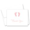 50 Pink Baby Footprint Girl Baby Shower Thank You Cards