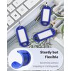 Uniclife 40 Pieces Key Tags 2 Inch Soft Plastic Key Chain Tags with Blank Paper Labels Clear Windows Protective Films and Split Rings Flexible Item Identifiers, Blue