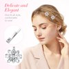 Lurrose Crystal Flower Hair Pins Elegant Rhinestone Floral Bobby Pins Bridal Hair Clip for Women (Silver)