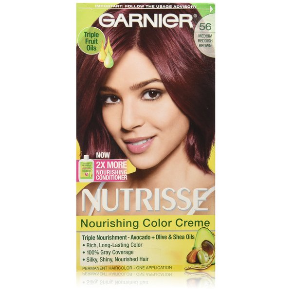 Garnier Nutrisse Nourishing Color Creme, 56 Medium Reddish Brown (Sangria) (Packaging May Vary)