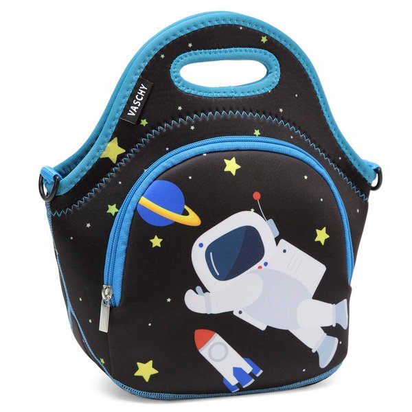 VASCHY Lunch Bag for Boys, Insulated Neoprene Lightweight Lunch Box Bag for Children School Daycare Kindergarten Astronaut