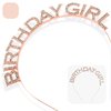 CORRURE Birthday Girl Rhinestone Headband Tiara, Rose Gold Birthday Crown Headpiece, Party Hair Accessories for Girls and Women, Sweet 16, 18th, 21st, 25th, Any Other Bday Party Decorations Supplies