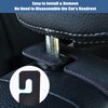 Amooca Car Seat Back Hook Universal Auto Storage Hanger Suede with Metal Car Seat Organizer for Handbag Purse Coat Umbrellas Grocery Bags 2 Pack Black