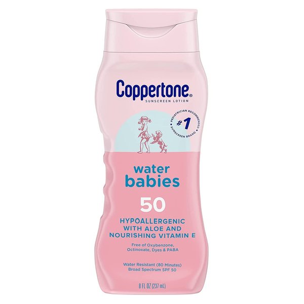 Coppertone Spf#50 Waterbabies Aloe & Vitamin-E Lotion 8 Ounce (237ml) (Pack of 3)