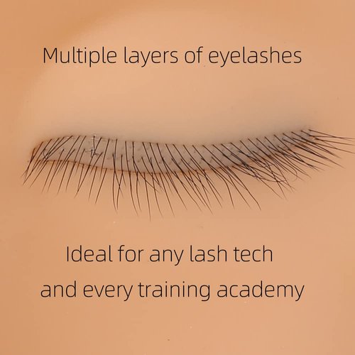 Practice Lash Mannequin Head Flat Head Doll Head Manakin Eyelids for Lash Practice Eyelash Mannequin Doll Face Head Practice Facial Mannequin (Yellow Color)