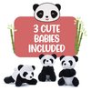 Prextex 13" Plush Panda Bear Zippered Carrier & 3 Cubs Plushies | Soft Panda Bear Stuffed Animal, Panda Plush Toy, Stuffed Panda Toys, Kid Toy, Pillow | Birthday Gifts, Panda Gifts for Girls&Boys