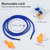 Tondiamo 200 Pairs Ear Plugs Reusable Silicone Earplugs with Cord Sleeping Individually Wrapped Hearing Protection Noise Cancelling Earplugs for Work Construction Shooting Sports(Blue, Orange)