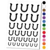 Horseshoe Lucky Temporary Tattoo Water Resistant Fake Body Art Set Collection - Black (One Sheet)