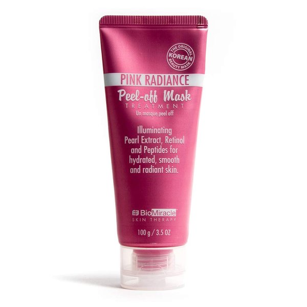 BioMiracle Pink Radiance Glitter Peel-Off Mask Treatment, Peel-Off Mask Skin Care, Hydrating Face Mask, Illuminating Pearl Extract