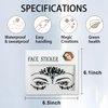 Black Eye Body Face Gems Rhinestone Temporary Tattoo Sticker -Face Body Tattoos Party Makeup Self Adhesive Crystal Makeup Diamonds Holiday Festival Party Supplies 2pcs