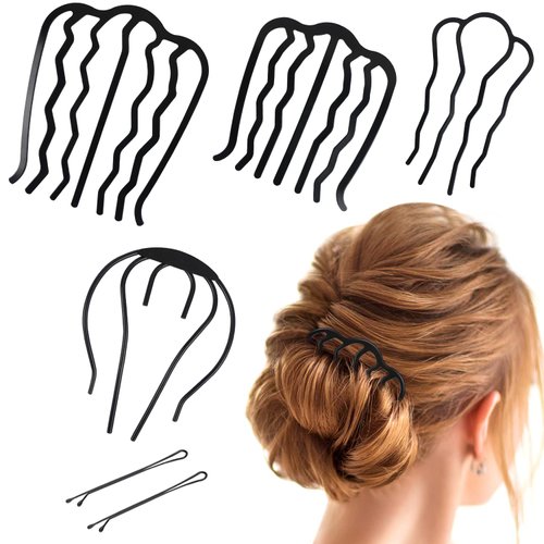 6 Pcs Hair Side Combs for Women Accessories, Hair Fork Clips for Updo Bun, U Shape Hair Combs French Twist Tool Teeth Hair Pin Stick for Women Girls Vintage Hair Styling Accessories