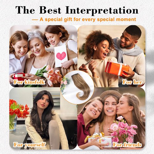 AISI BEAUTY 7PCS Clip in Hair Extensions,20 Inches Long Straight Layered Hair Extensions Upgrade Soft Lace Weft Lightweight Hair Extensions for Women(Honey Blonde Mixed Light Brown)