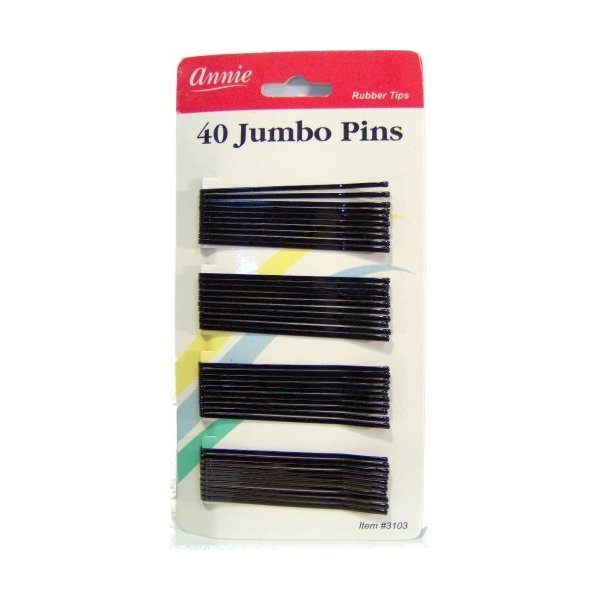 jumbo bob hair pins 40 counts roller pin BLACK by Annie