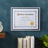 Best Paper Greetings 48 Sheets Blue Floral Certificate of Completion Paper for Printing with Gold Foil Sticker Seals - Customizable with Border for Graduation, Diploma, Awards (8.5 x 11 in)