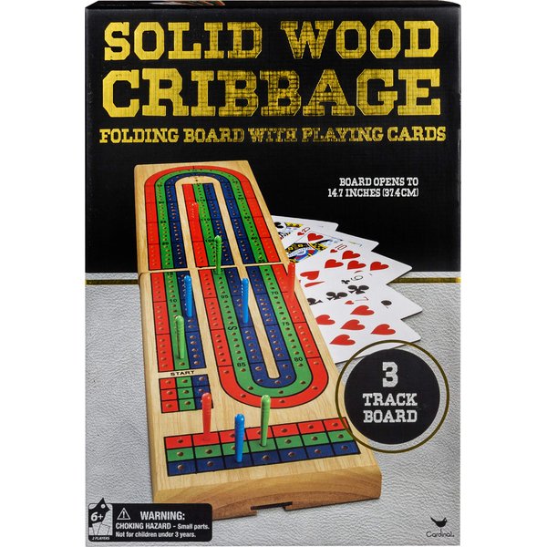 Solid Wood Cribbage Folding Board with Playing Cards