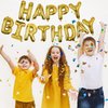 Gold Happy Birthday Balloons Banner 16 Inch Mylar Foil Letters | Inflatable Party Decor and Event Decorations for Kids and Adults | Reusable, Ecofriendly Fun