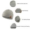 Durio 0-2 years Warm Winter Baby Beanies for Boys Soft Thick Cozy Knitted Toddler Infant Winter Hat Babies Caps 3 Pack Black & Light Grey & Black White