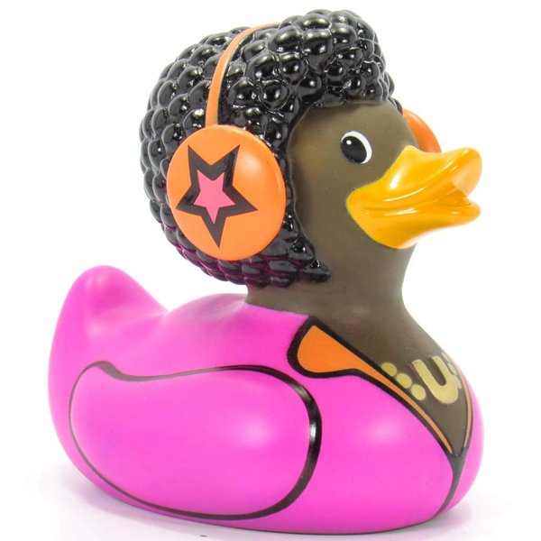 DJ Rubber Duck Bath Toy by Bud Duck | Elegant Git Packaging - "Let the music play!" | Child Safe | Collectable