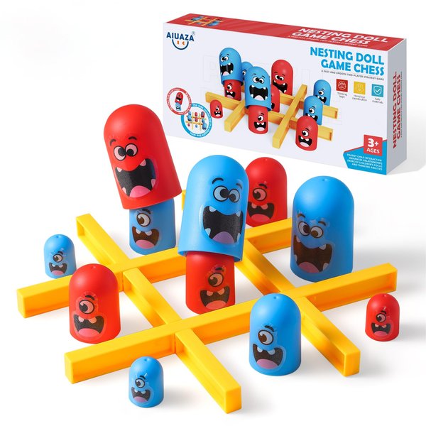 AIUAZA Party Tabletop Games, New Tic Tac Toe Games, Board Games, Head to Head Games, Family Games, Suitable Party Toys for Children Aged 3-8 (1PC)